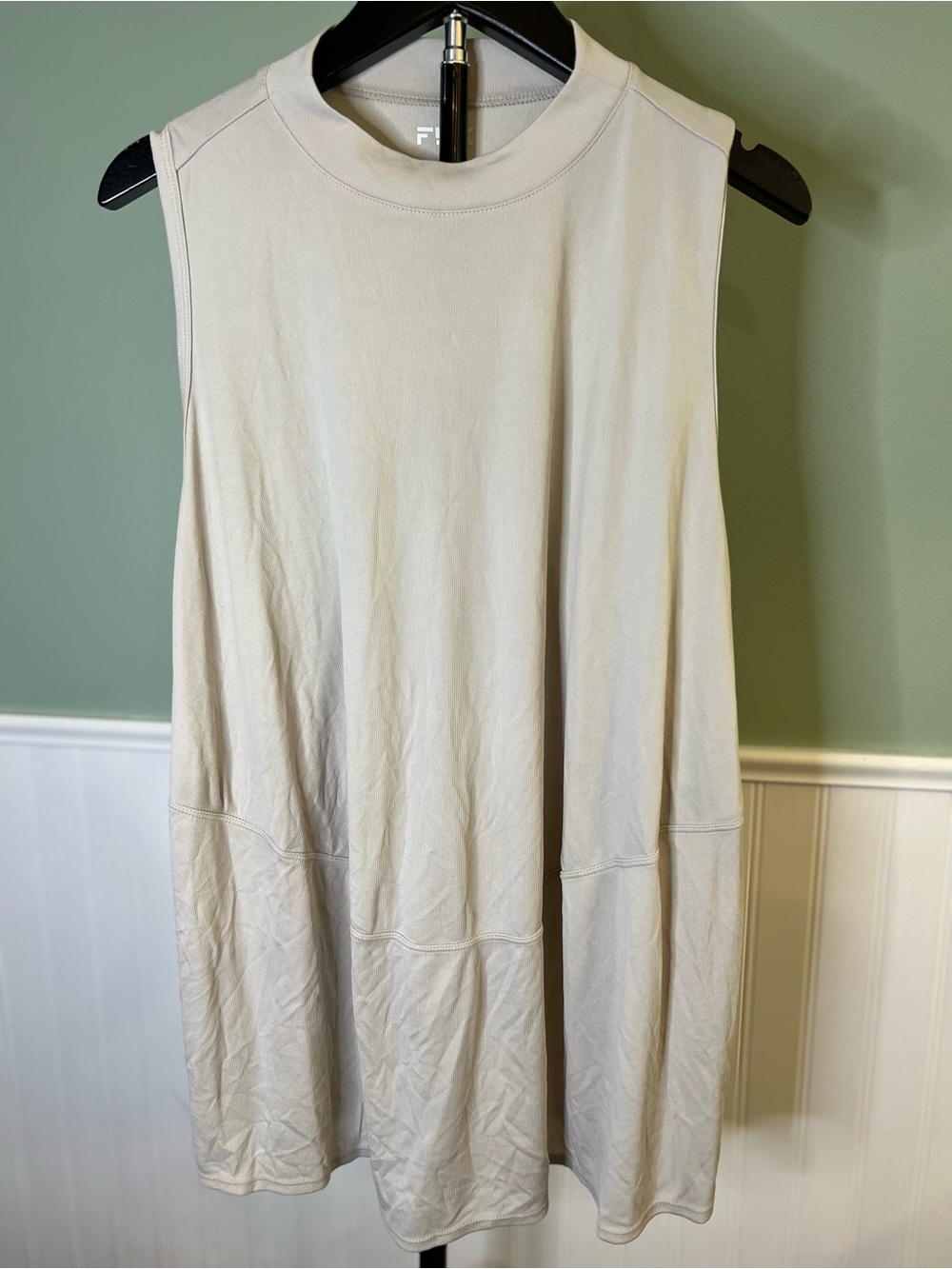 NEW- FLX Racerback Urban Commuter Tank in Light Gray/Beige. Size 1X